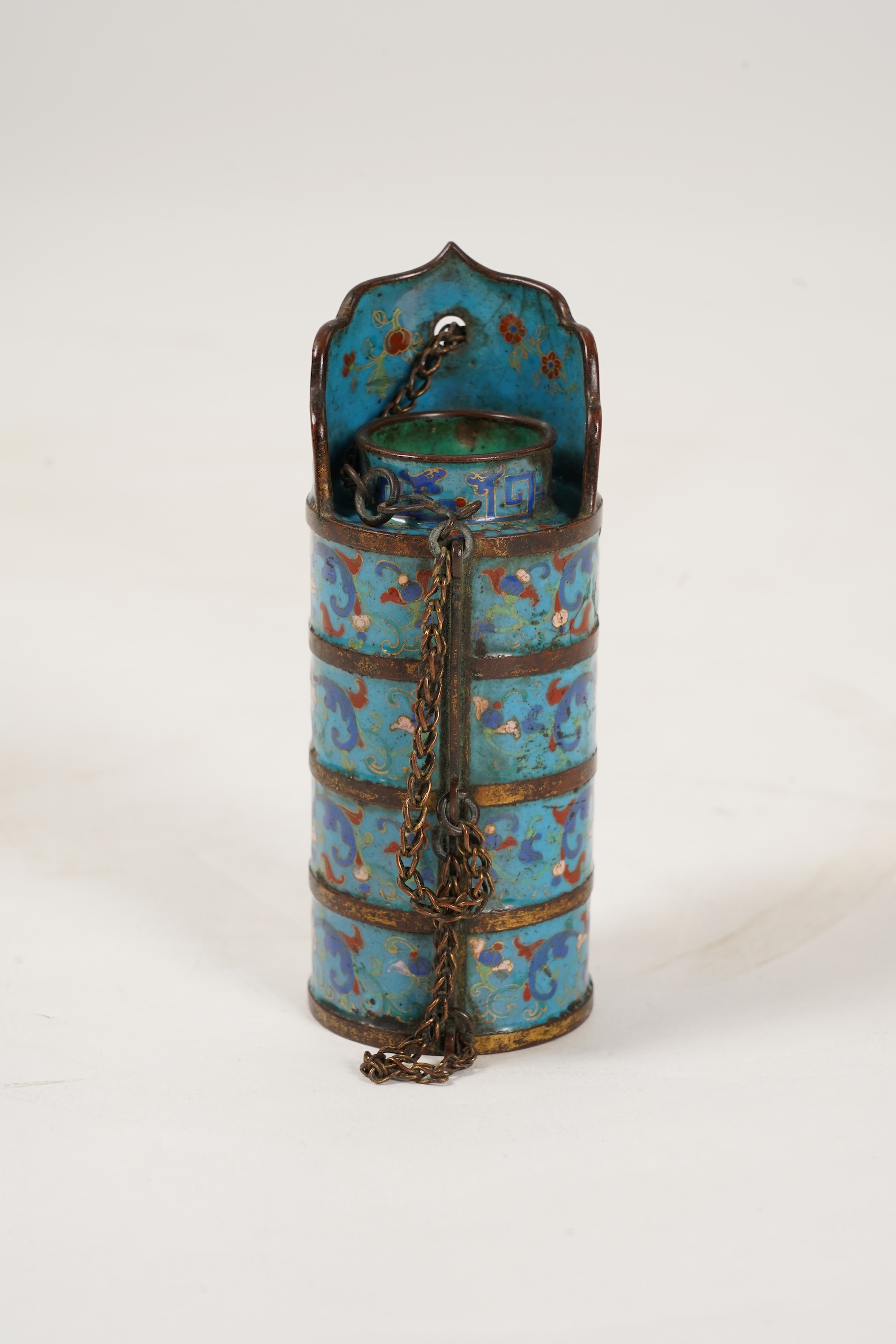 A Chinese Guangzhou enamel Tibetan style miniature ewer, 18th/19th century